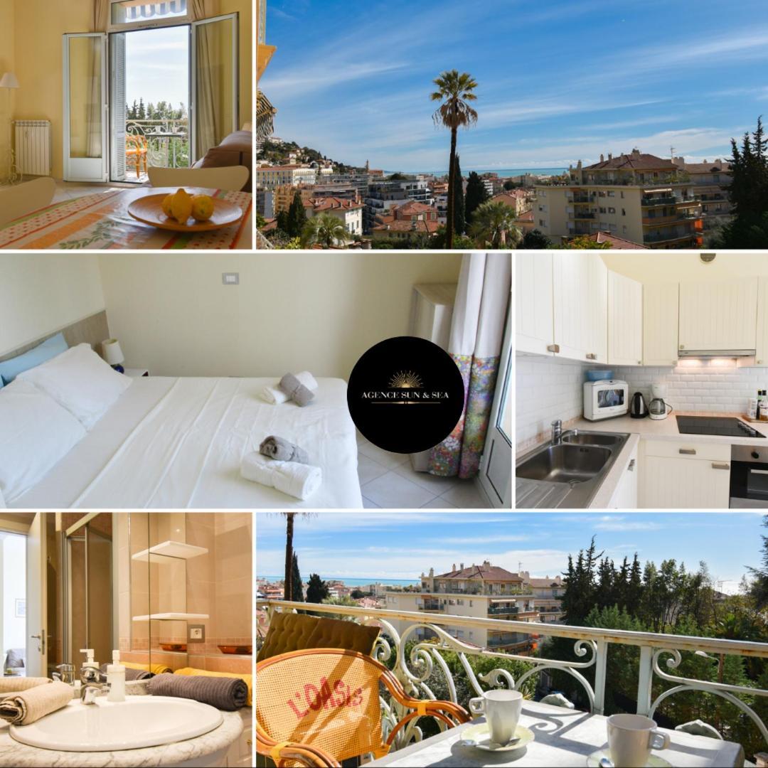 Le Montfleuri- Centre-Ville - Parking Prive - Vue Mer 芒通 外观 照片